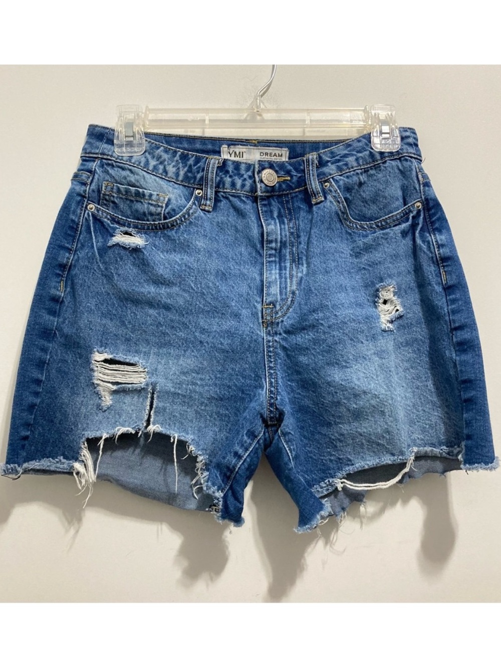 YMI Dream Women’s Distressed Blue Jean Shorts Denim Jorts